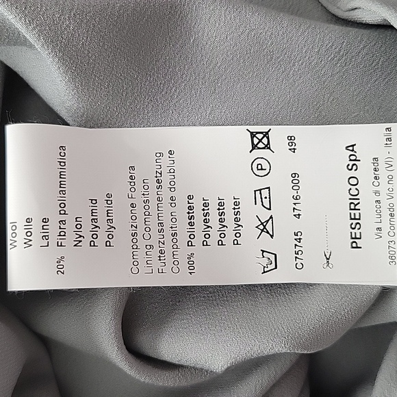 Peserico Grey Wool Blend Long Sleeve Midi Dress 44 - Picture 8 of 8